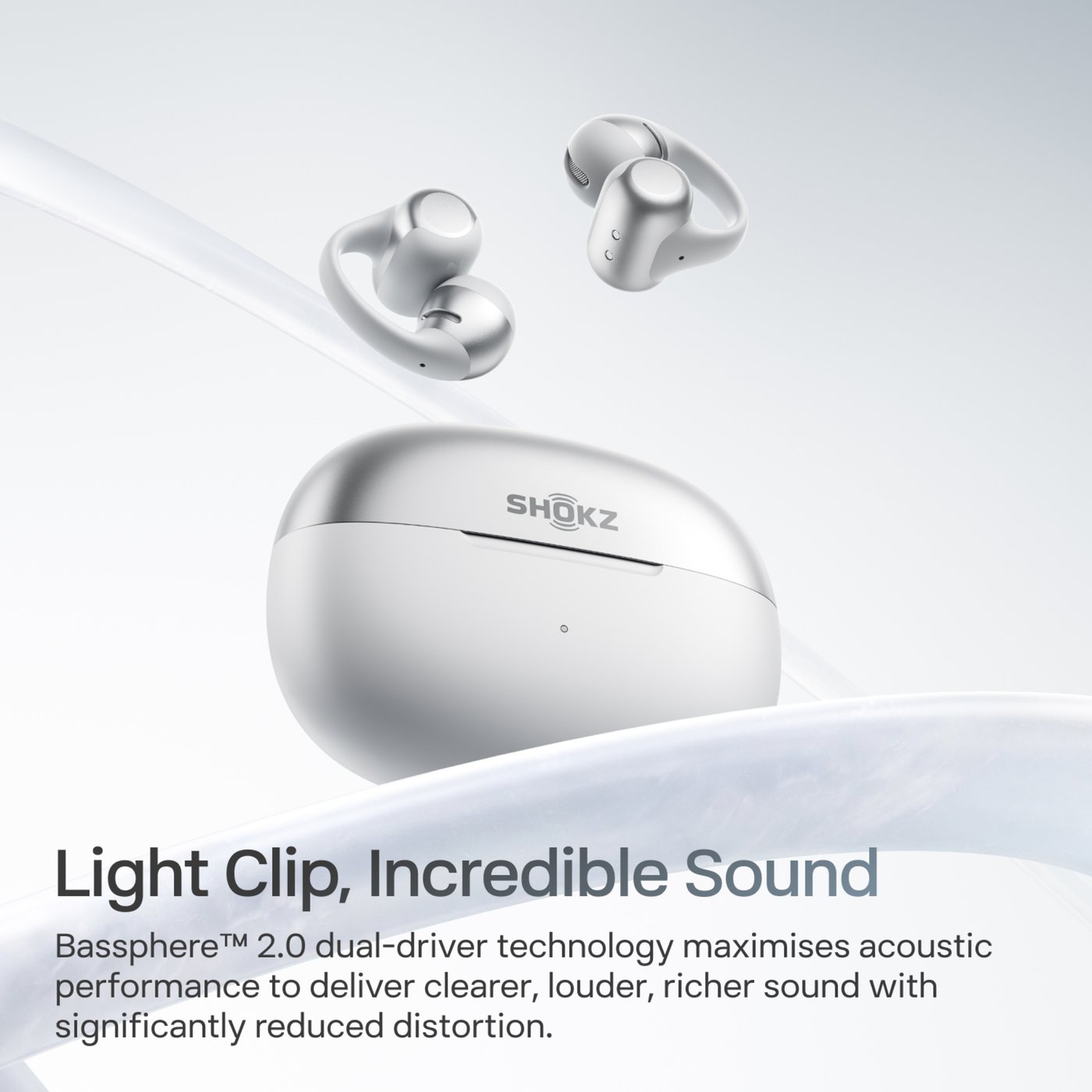 Shokz OpenDots 2 open-ear clip-on-hörlurar Grå