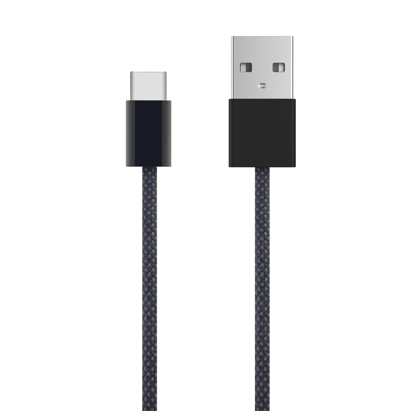 Linocell Flettet USB-A- til USB-C-kabel Svart 1 m