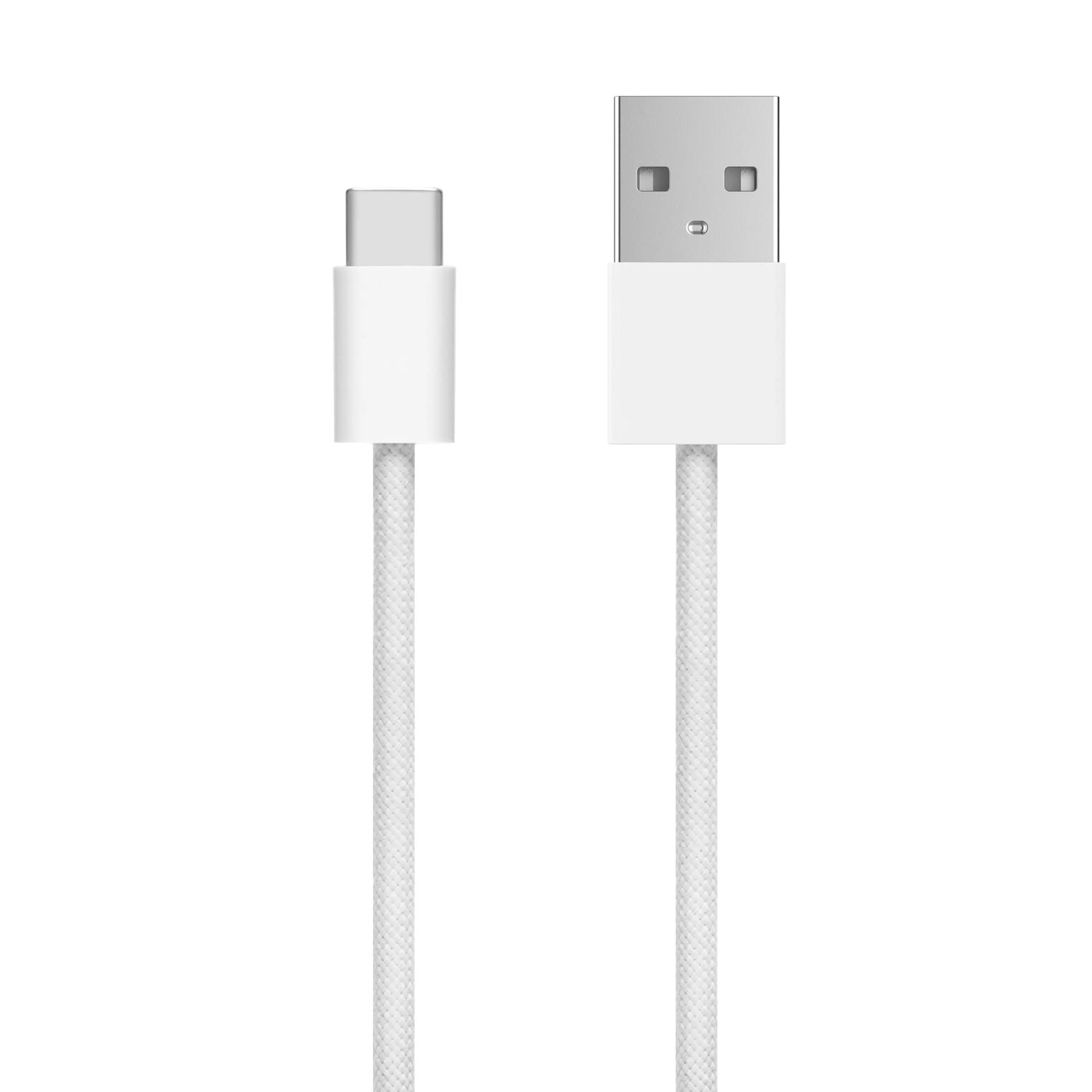 Linocell Flettet USB-A- til USB-C-kabel Hvit 2 m