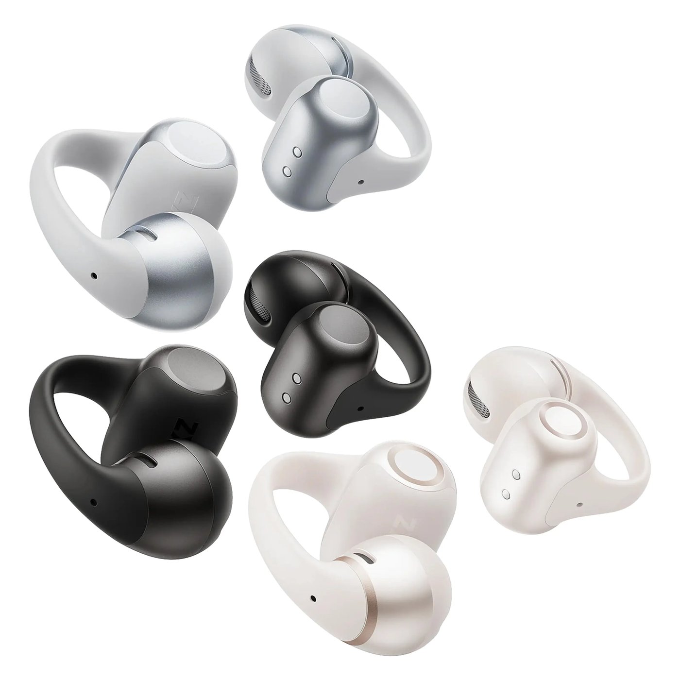 Shokz OpenDots 2 open-ear clip-on-hörlurar Grå