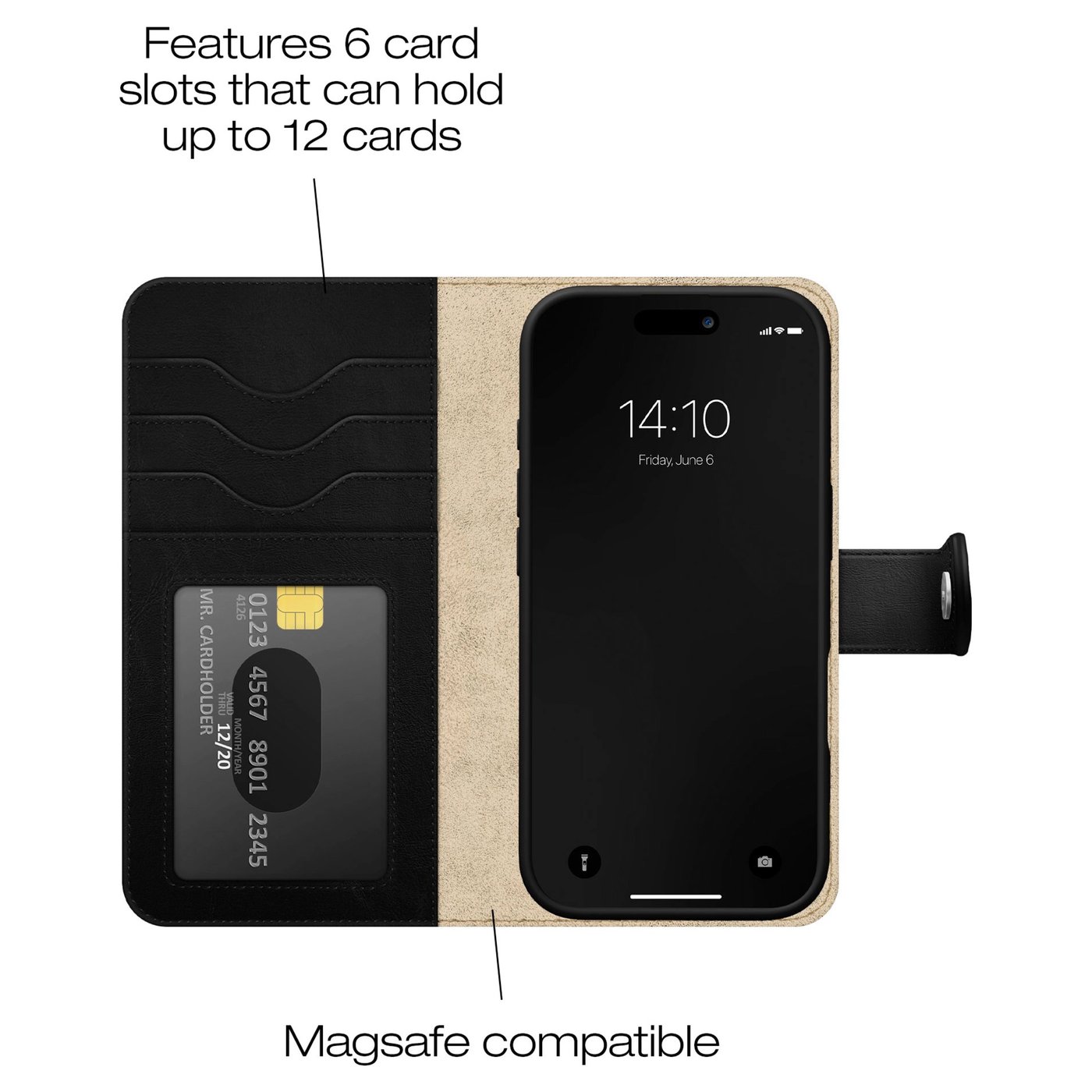 IDEAL OF SWEDEN Magnet Wallet+ plånboksfodral till iPhone 17 Svart