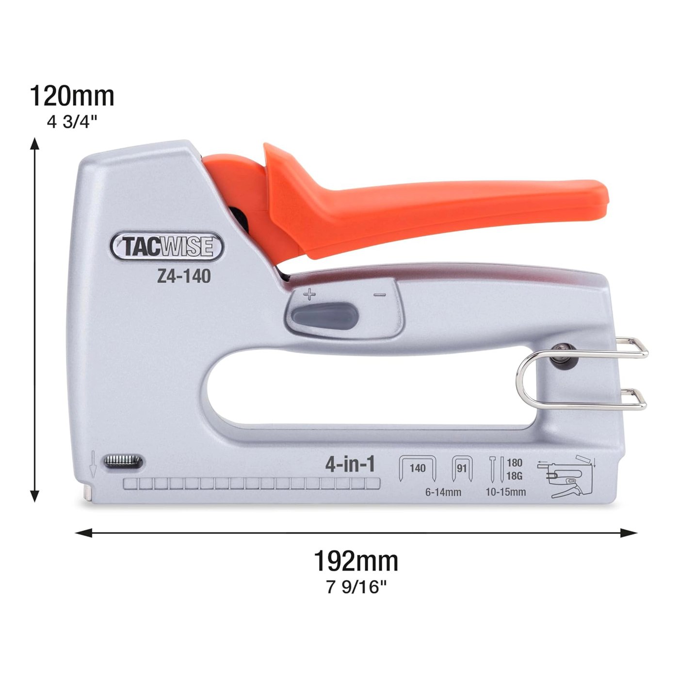 Tacwise Z4-140 4-i-1 häftpistol för klammer, dyckert och stift
