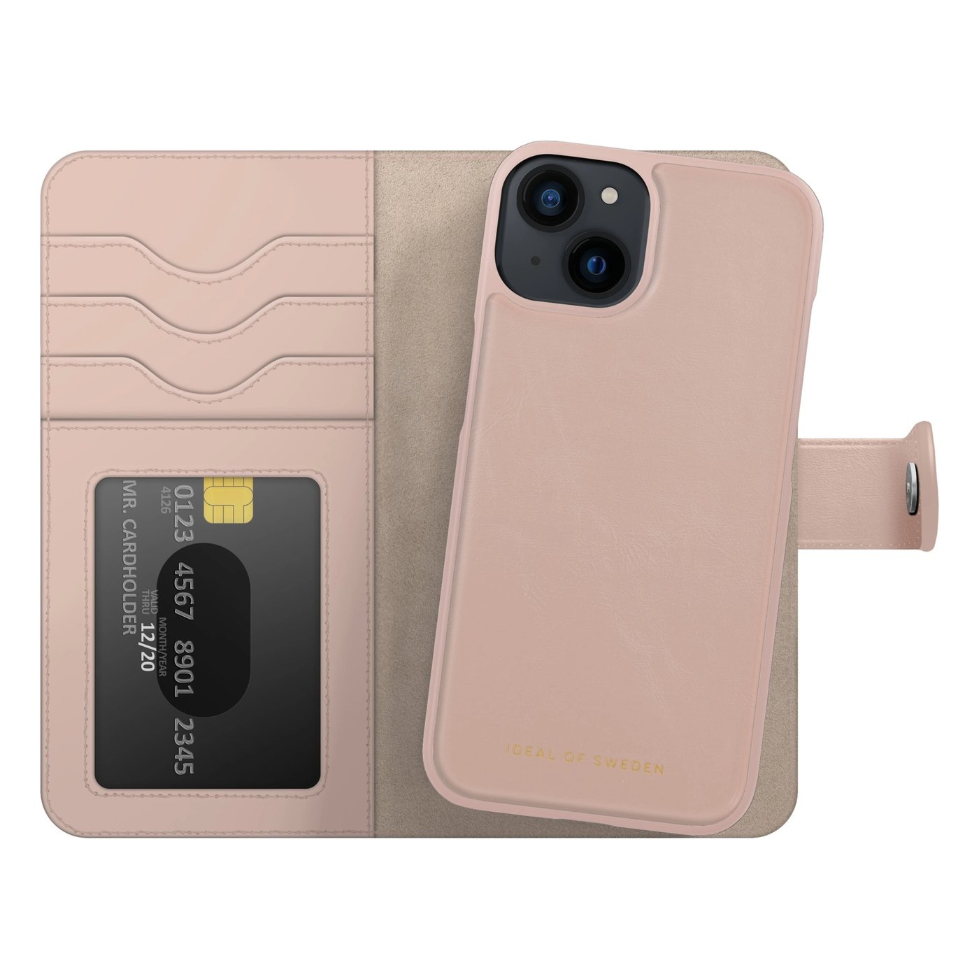 IDEAL OF SWEDEN Magnet Wallet+ lommebokdeksel for iPhone 13, 14, 16e og 17e Rosa
