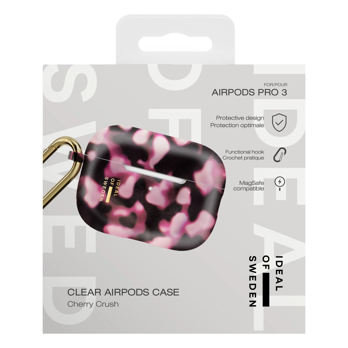 IDEAL OF SWEDEN Clear AirPods Case Pro 3 Cherry Crush