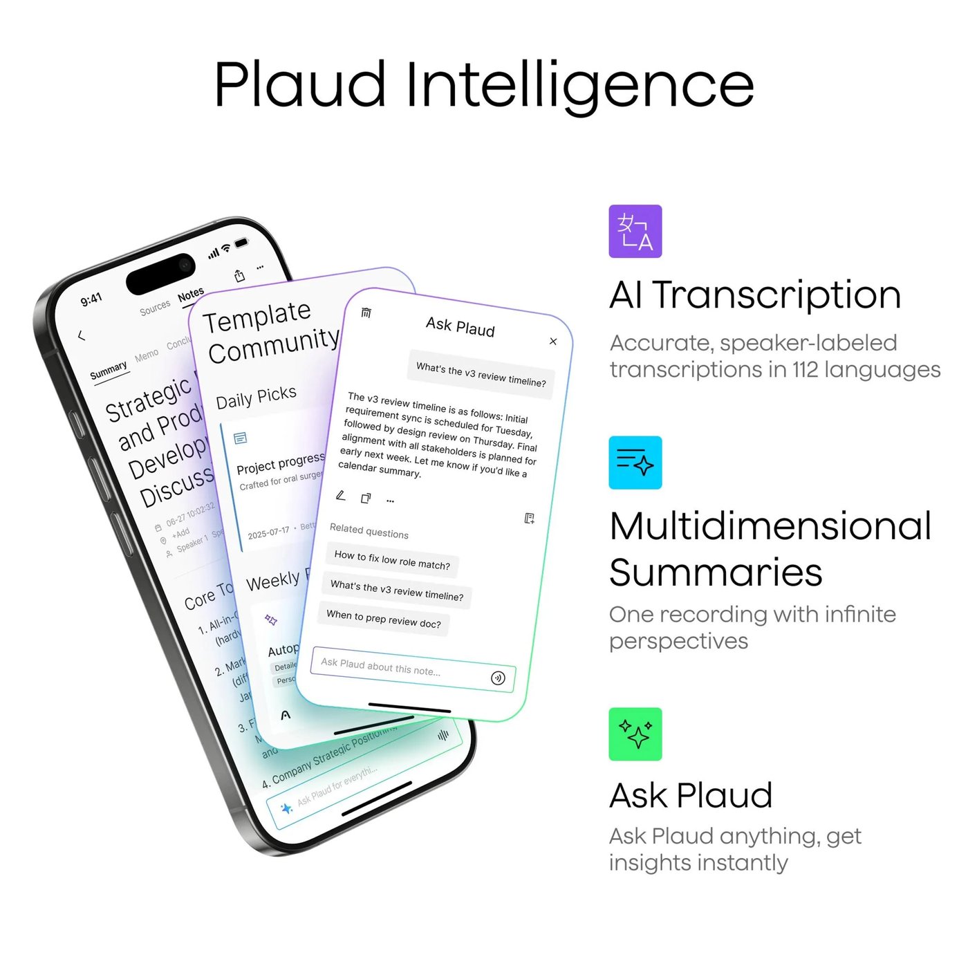 Plaud Note Pro AI-röstinspelare med transkribering Svart