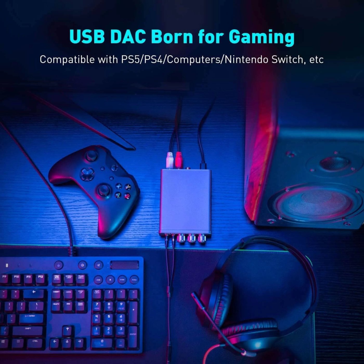 Fosi Audio K5 Pro Gaming-DAC och hörlursförstärkare