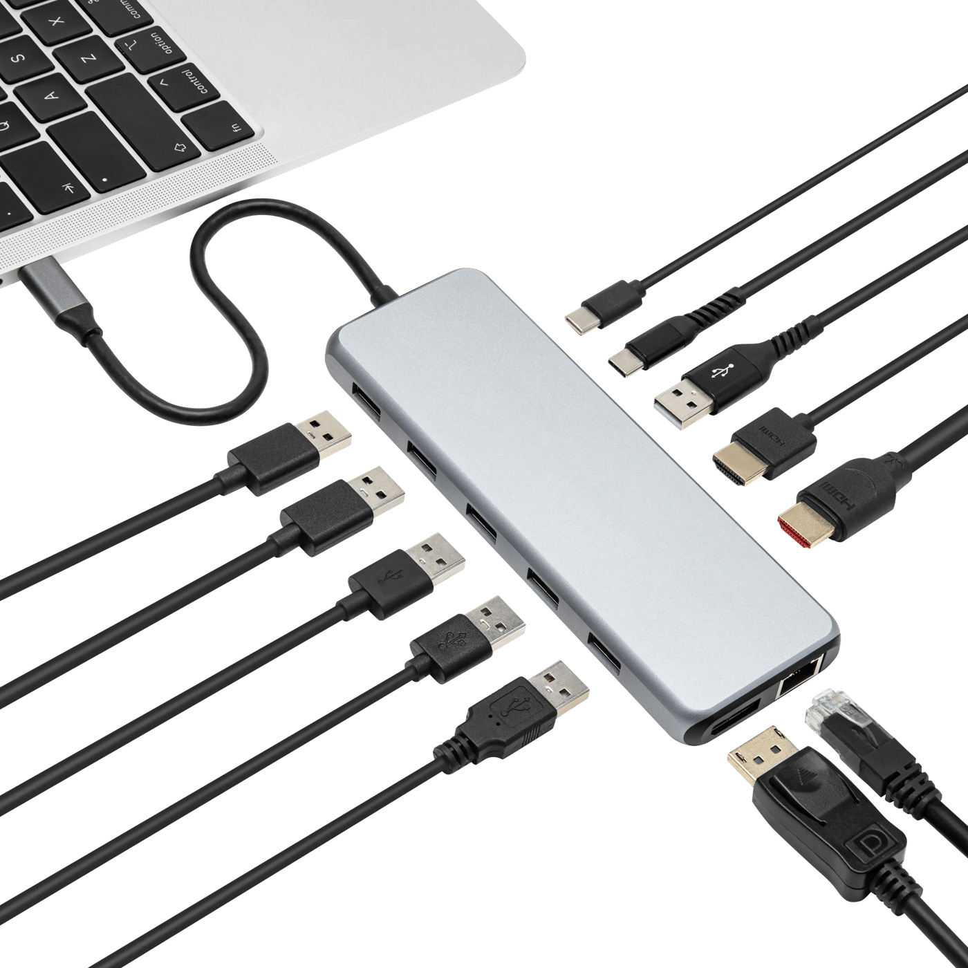 Plexgear Multiadapter for USB-C med 13 tilkoblinger