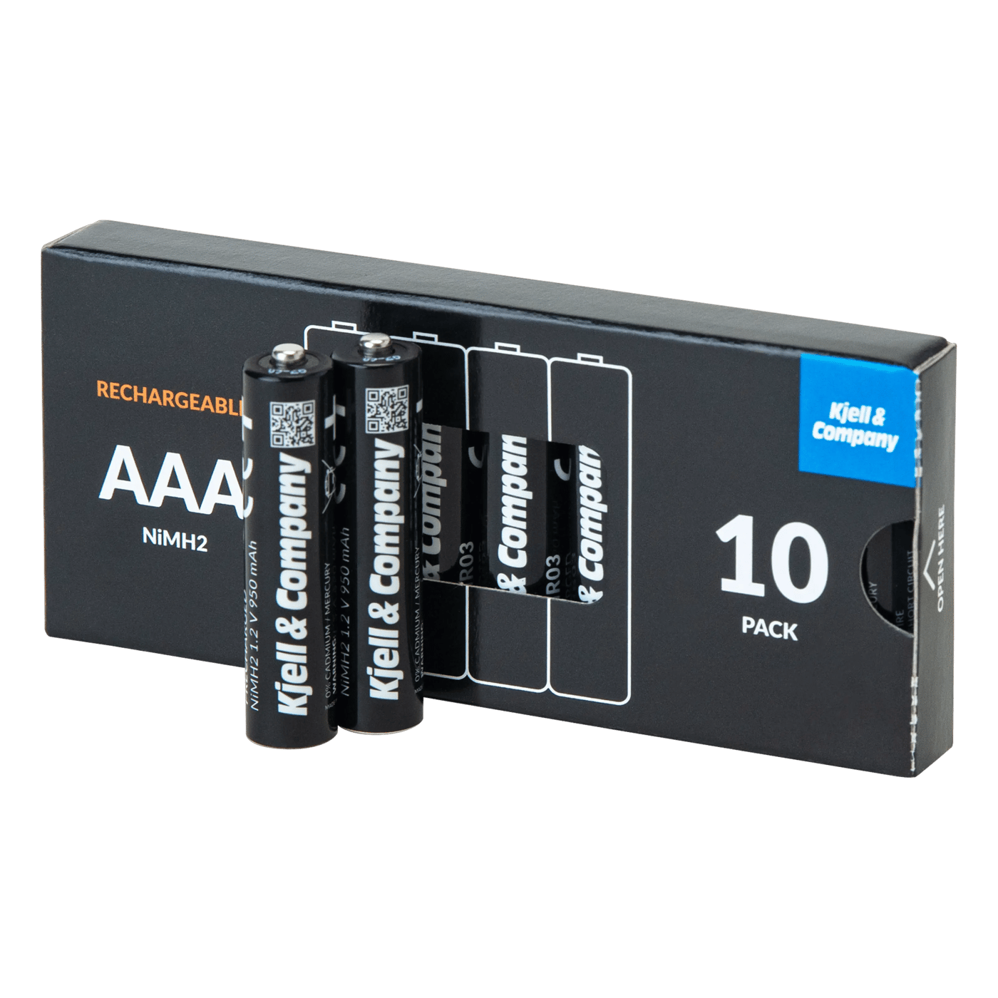 Kjell & Company Laddningsbara AAA-batterier 950 mAh 10-pack