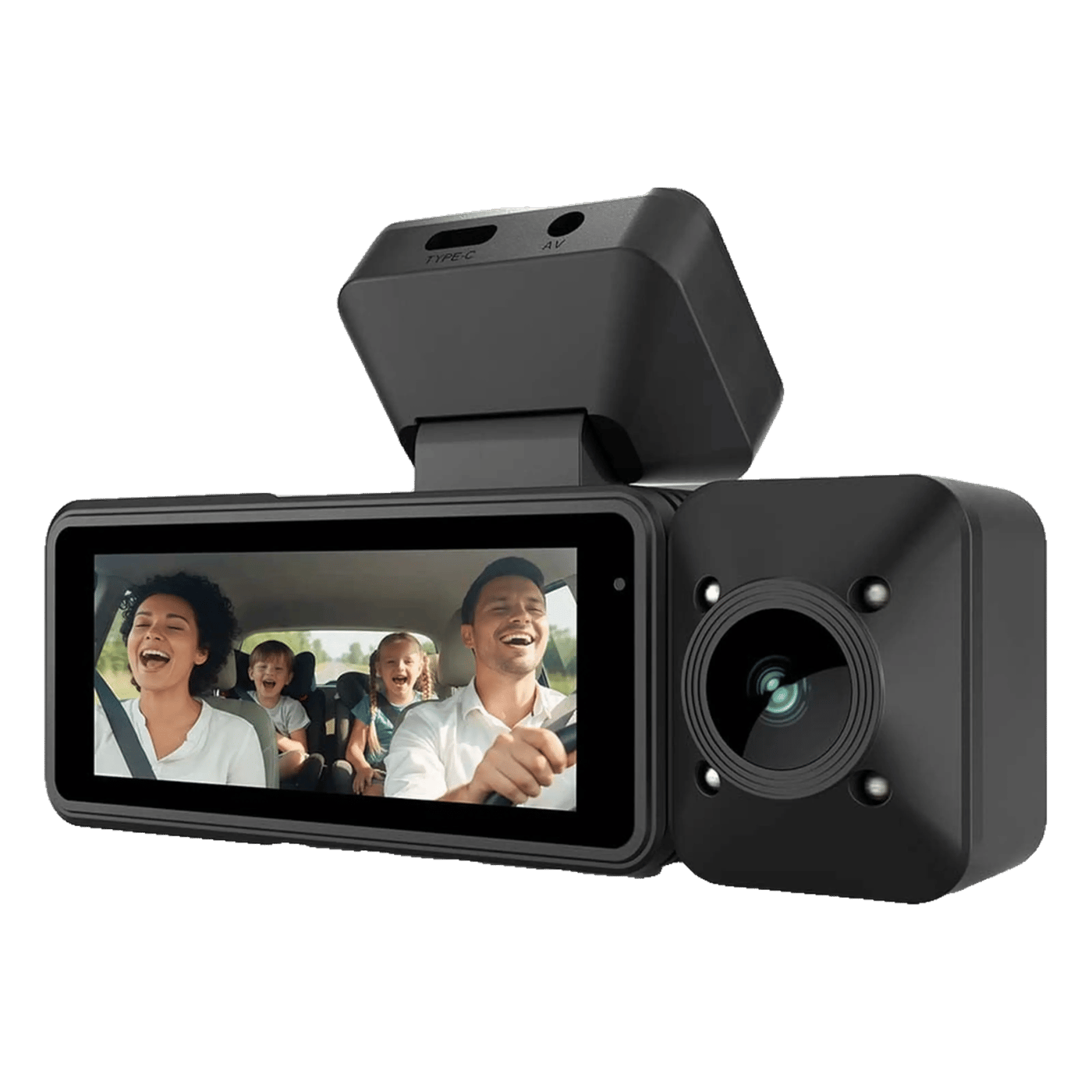 Nedis Dash Cam 4K med dubbelkamera, GPS och Wi-Fi Svart
