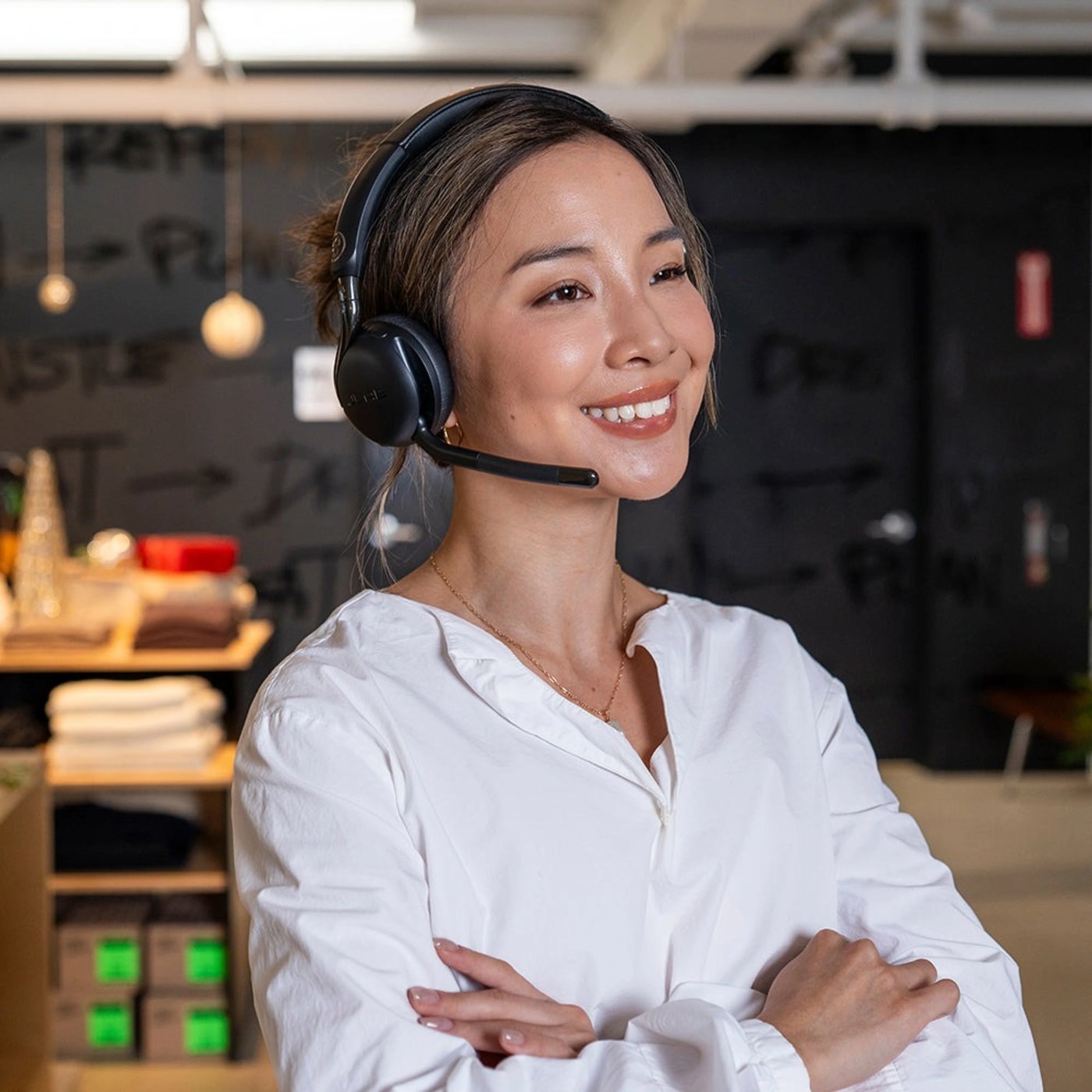 JLab GO Work 3 trådlöst kontorsheadset Svart