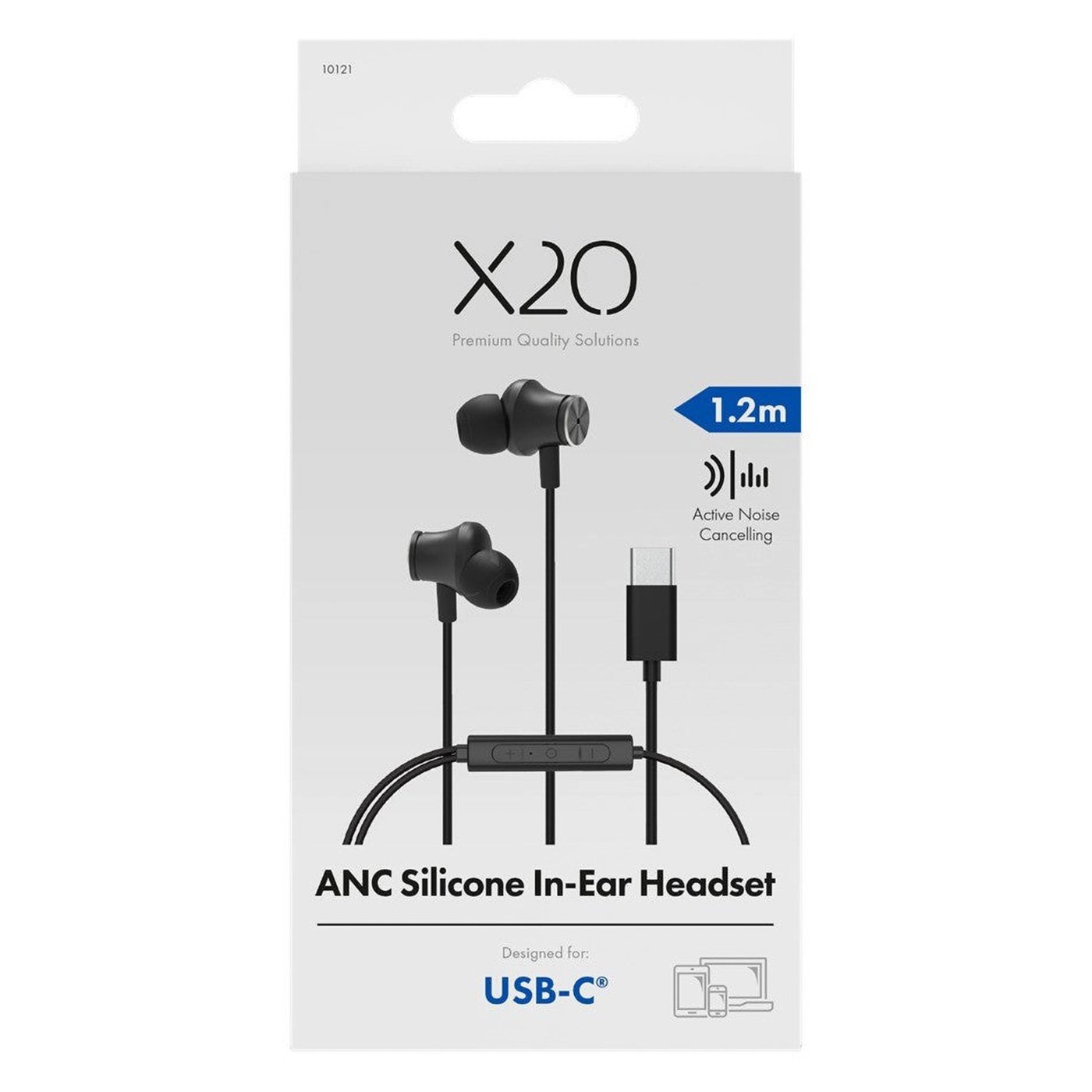 X2O In-ear hörlurar med USB-C och aktiv brusreducering 1,2 m