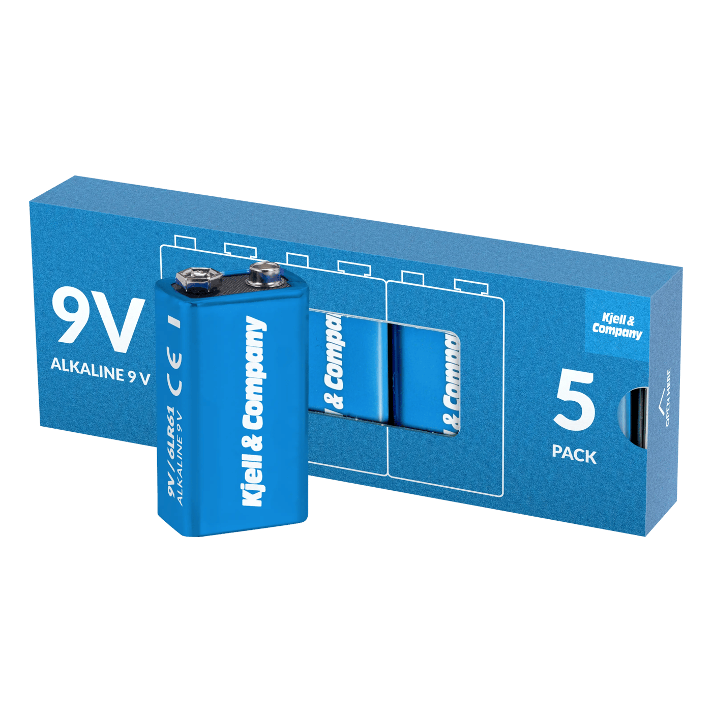 Kjell & Company 9 V-batterier (PP3) 5-pack
