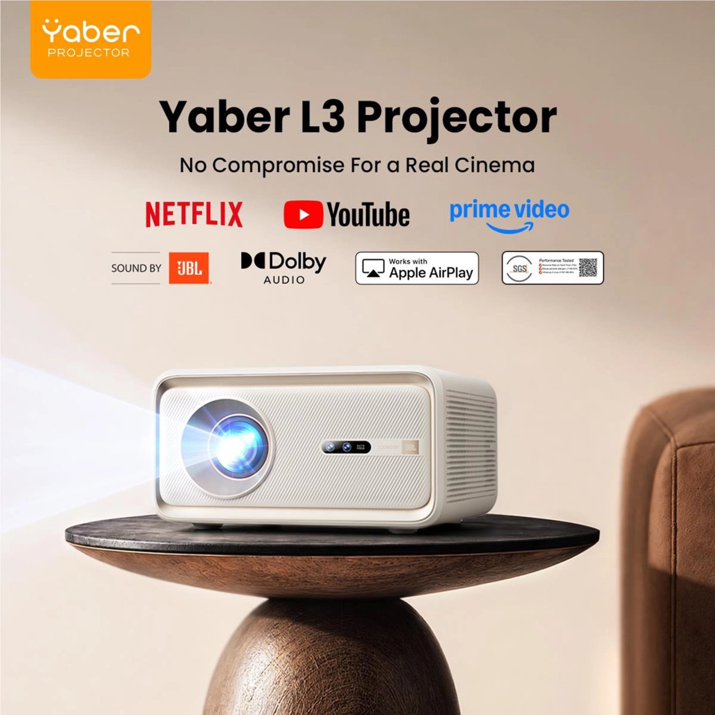 Yaber L3 Full HD-projektor med VIDAA OS