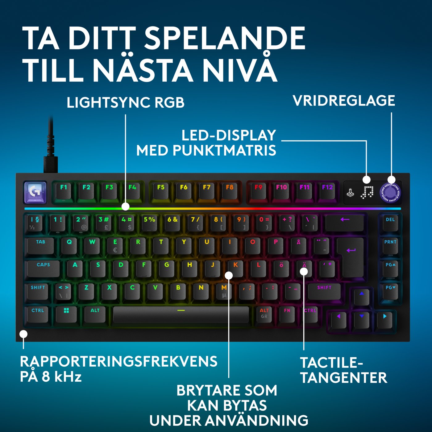 Logitech G G316 X 75 gamingtangentbord Svart
