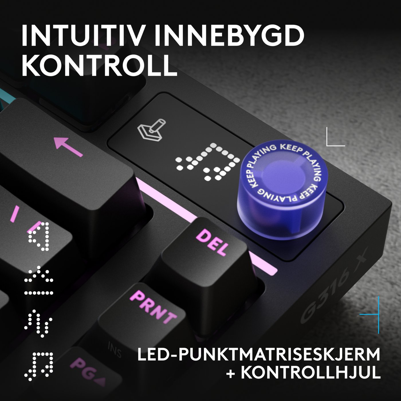 Logitech G G316 X 75 gamingtastatur Svart