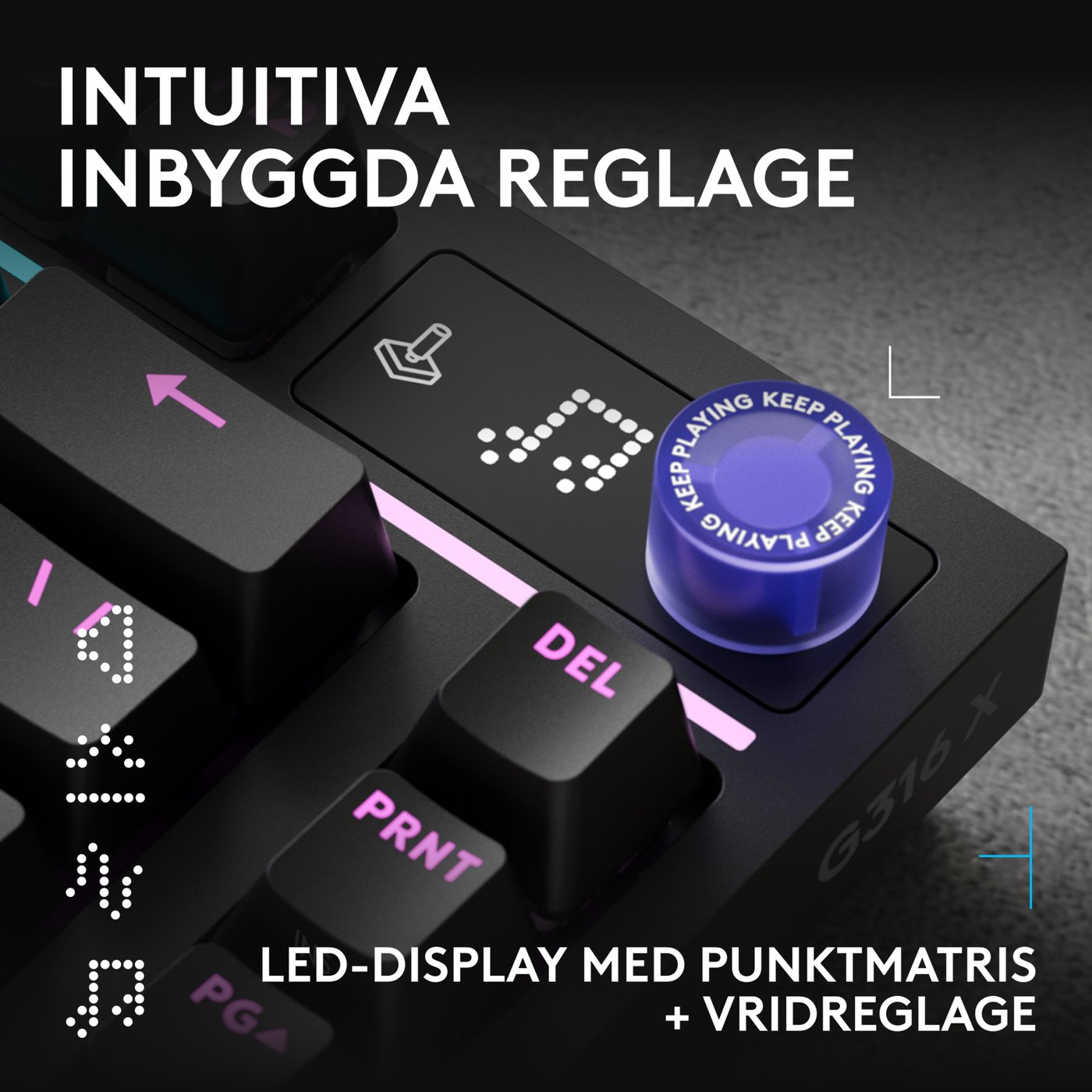 Logitech G G316 X 75 gamingtangentbord Svart