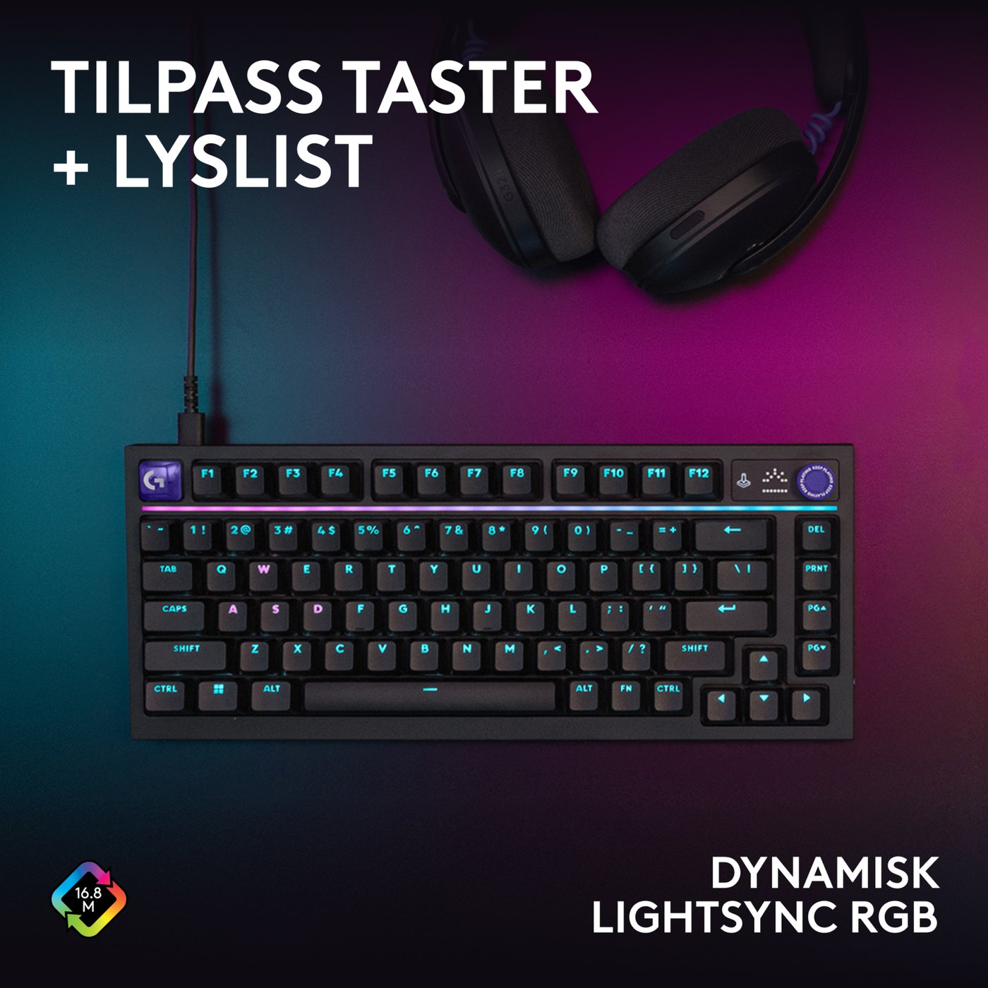 Logitech G G316 X 75 gamingtastatur Svart