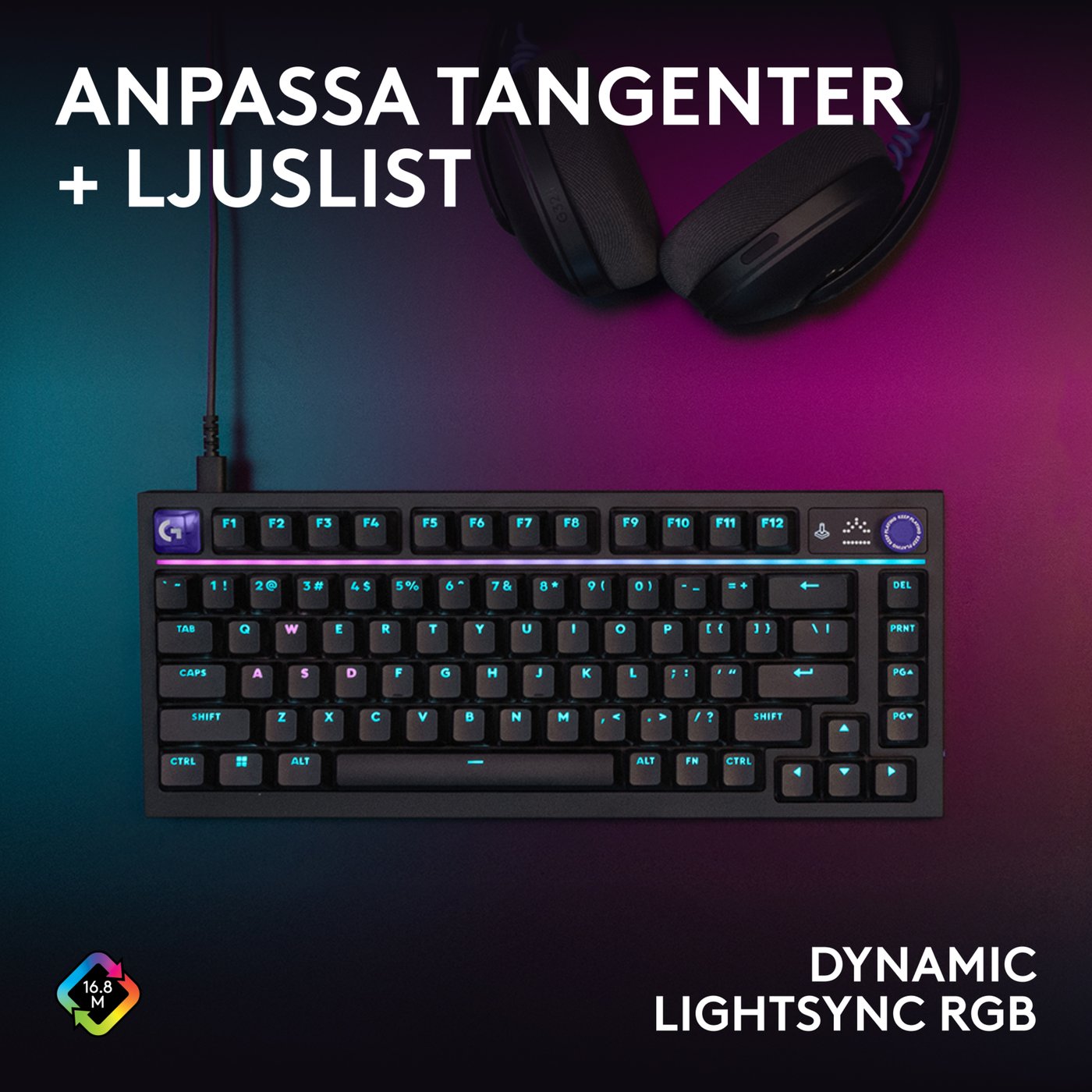 Logitech G G316 X 75 gamingtangentbord Svart