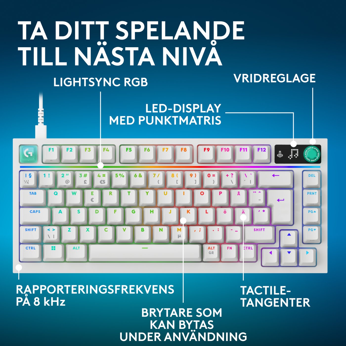 Logitech G G316 X 75 gamingtangentbord Vit