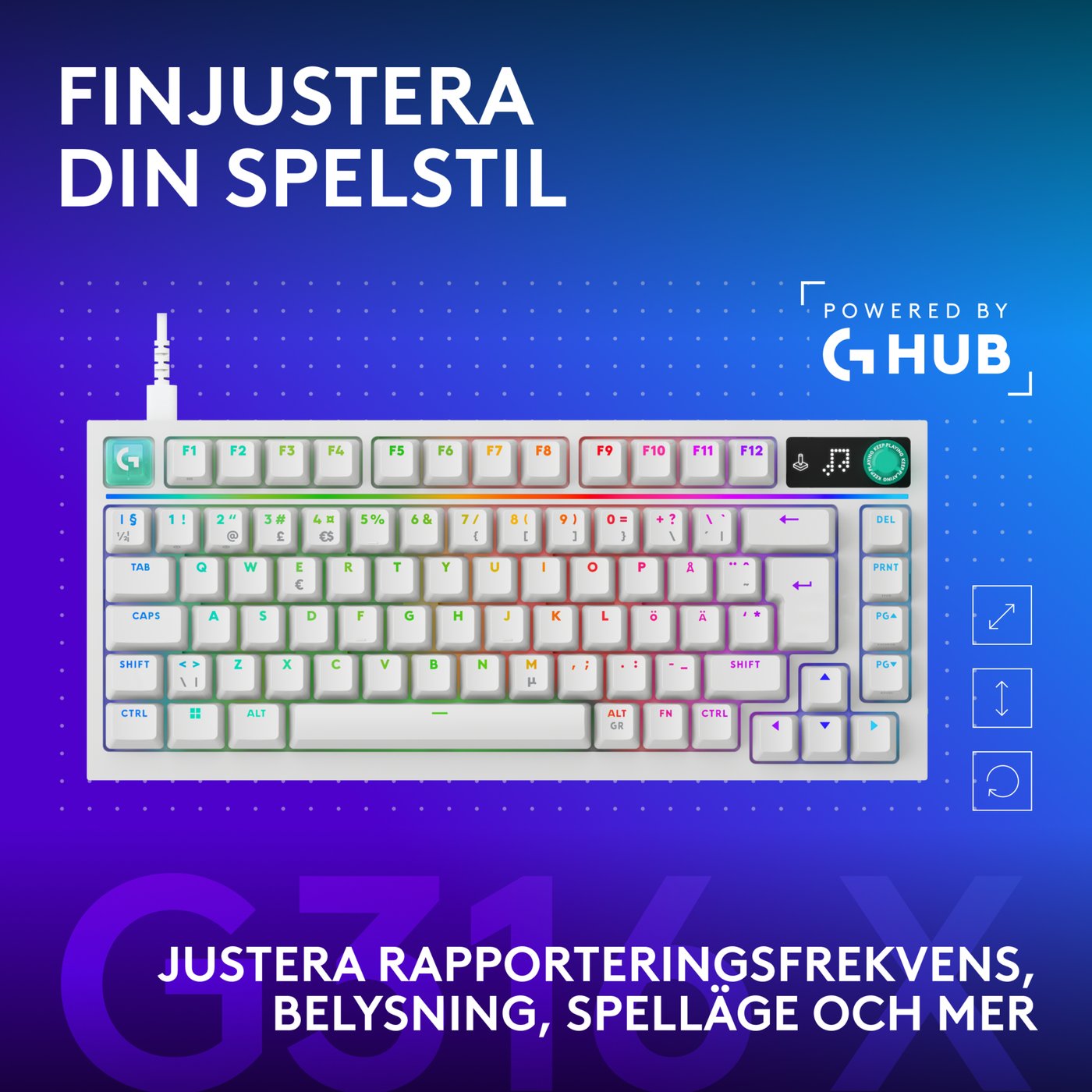 Logitech G G316 X 75 gamingtangentbord Vit