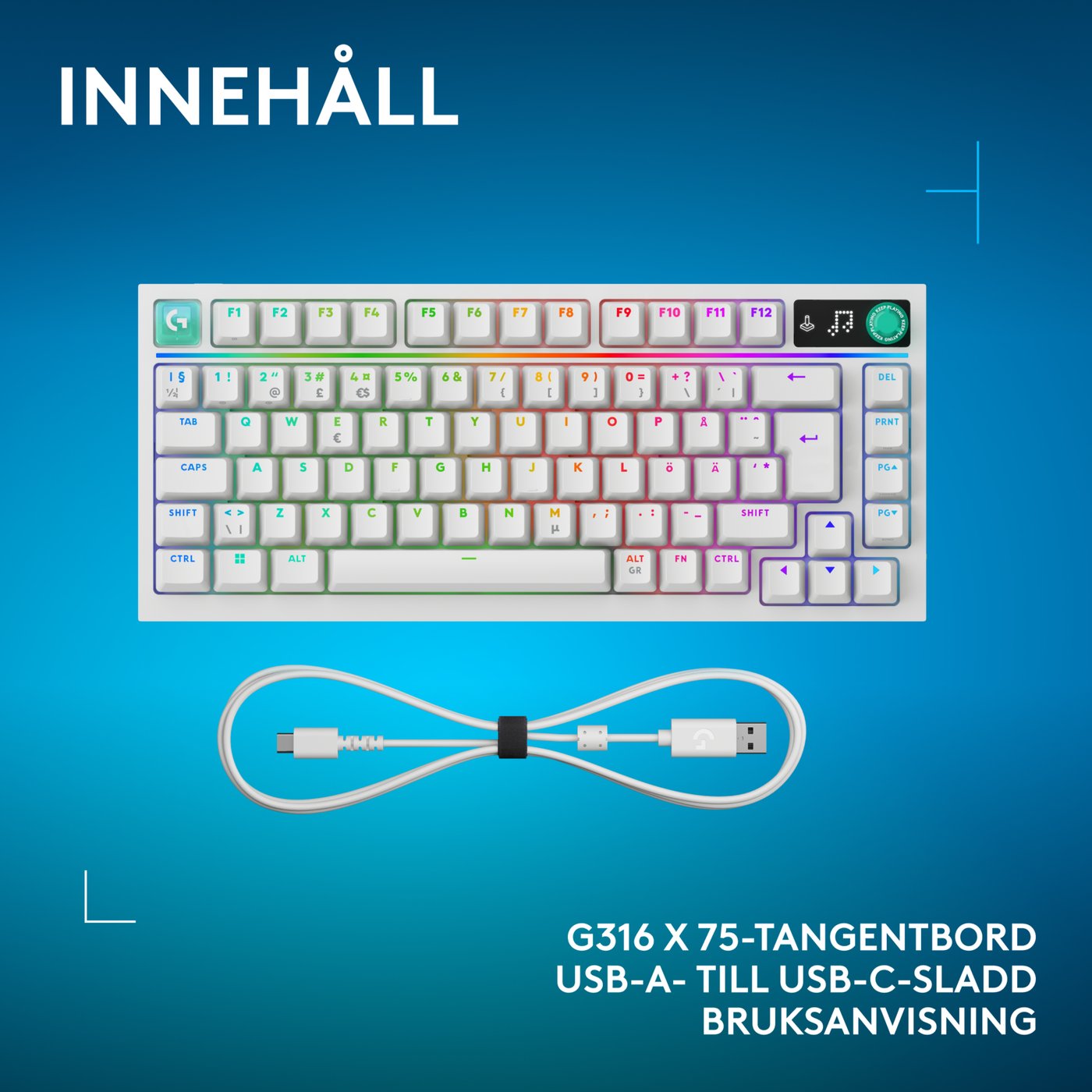Logitech G G316 X 75 gamingtangentbord Vit