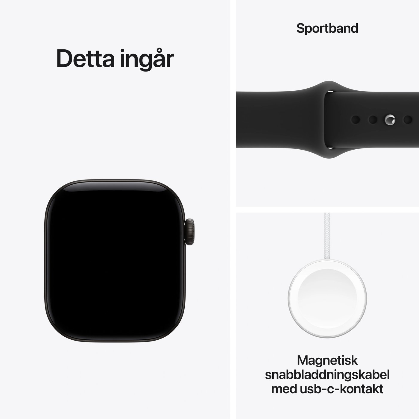 Apple Watch Series 12 GPS 42 mm Svart S/M