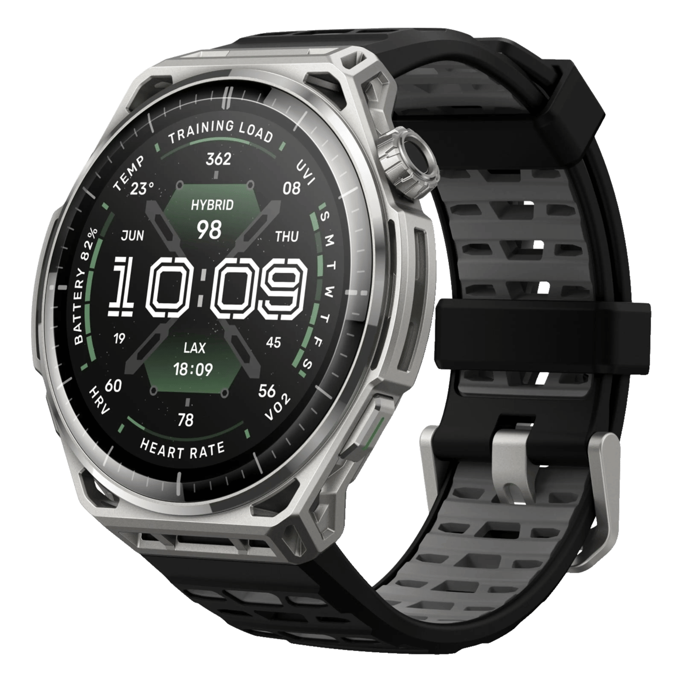 Amazfit Balance 3 Titanium multisportsklokke Rustfritt stål