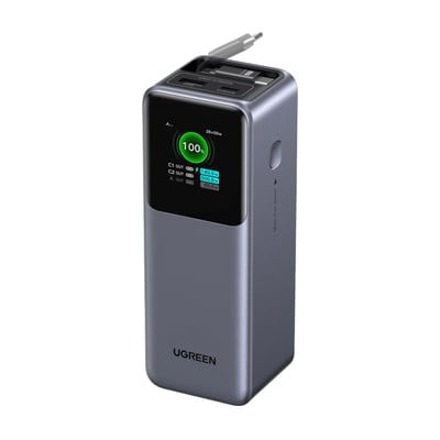 Ugreen Nexode powerbank 20 000 mAh 165 W med inbyggd kabel