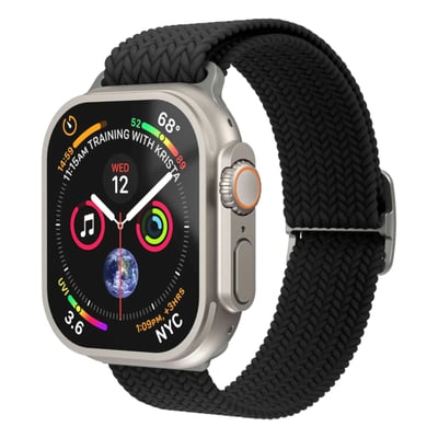 Vonmählen Woven Loop flätat armband till Apple Watch 44/45/46/49 mm Black