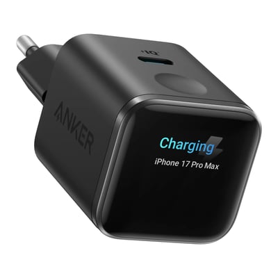 Anker Nano Charger 45 W USB-C-laddare med smart display Svart
