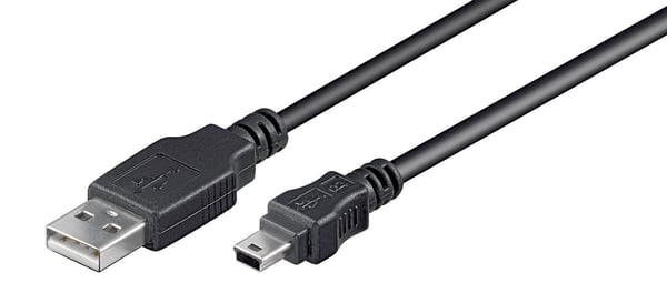 Luxorparts USB-A- till Mini USB-kabel Svart 0,15 m