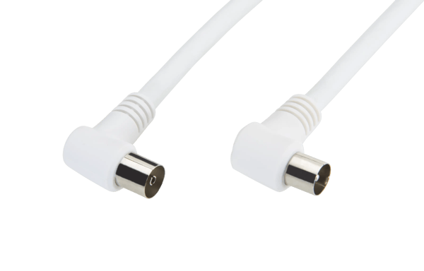 Luxorparts Vinklad antennkabel Klass A Vit 2,5 m
