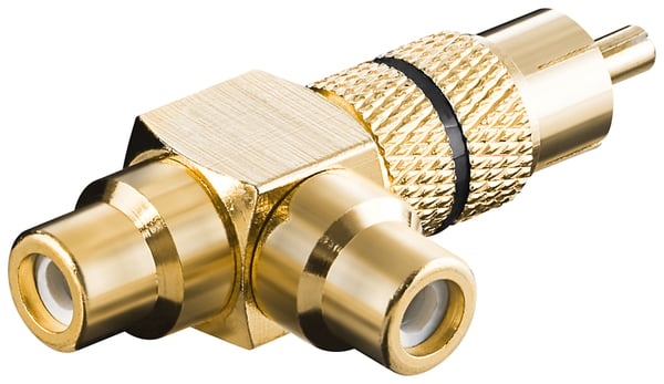 RCA-adapter med ljudavtappning Guldpläterad