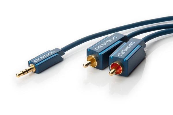 Clicktronic Ljudkabel 3,5 mm till 2x RCA 5 m