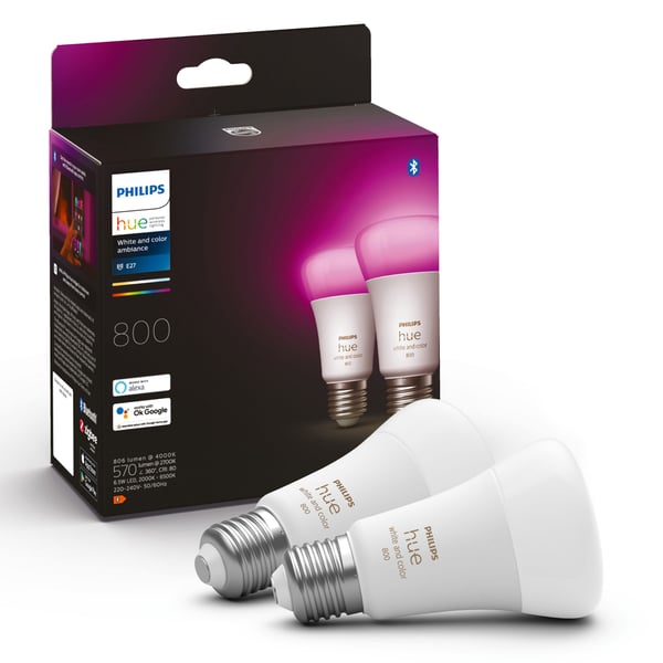 Hue Color Ambiance Smart LED-lampa E27 806 lm 2-pack