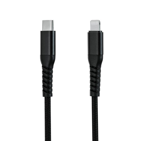 Linocell Premium Kevlar USB-C- till Lightning-kabel Svart 1 m
