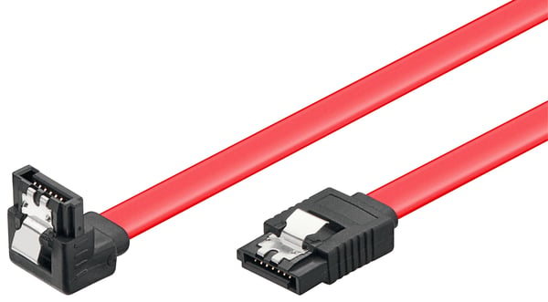 SATA 6 Gb/s-kabel med lås, vinklad/rak 0,5 m