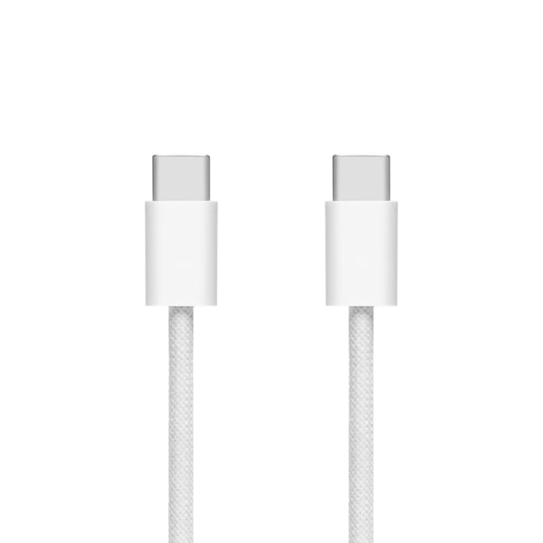 Linocell Flätad USB-C- till USB-C-kabel 60W Vit 2 m