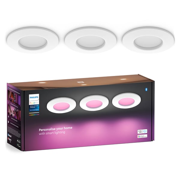 Hue Slim infälld belysning Ø90 mm 3-pack