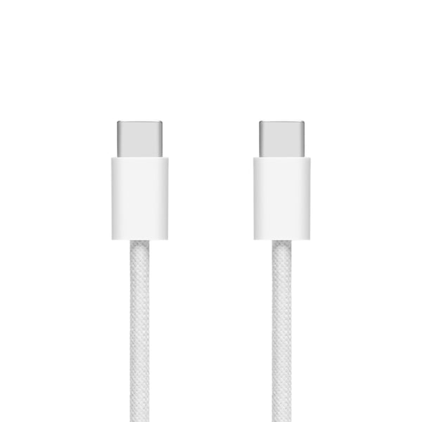 Linocell Flätad USB-C- till USB-C-kabel 240 W Vit 2m