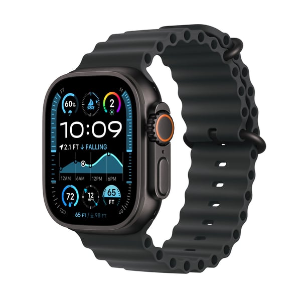 Watch Ultra 2 GPS + Cellular Black Titanium Case med Black Ocean band