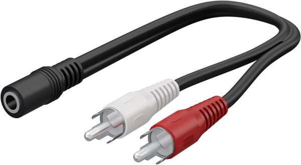 Ljudadapter 2x RCA hane till 3,5 mm hona 0,2 m