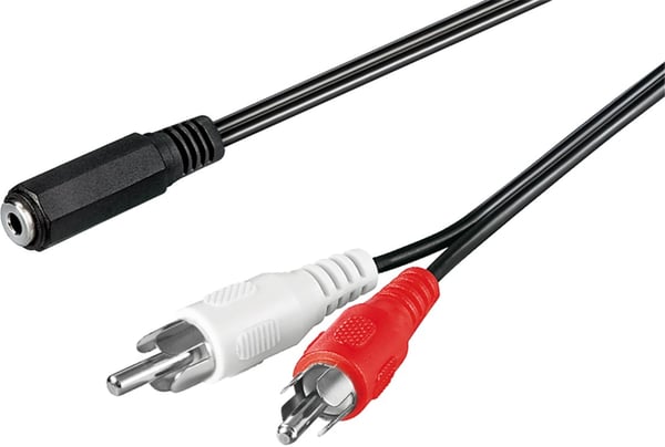 Ljudadapter 2x RCA hane till 3,5 mm hona 1,5 m