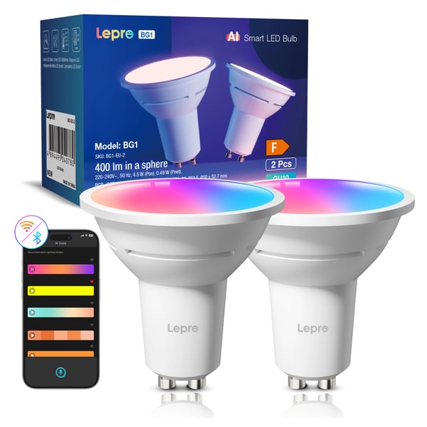 Lepro BG1 AI Smart Bulb GU10-lampa 2-pack