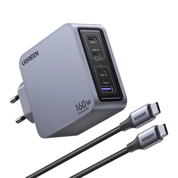 Ugreen Nexode Pro 160 W GaN-laddare med 4 portar