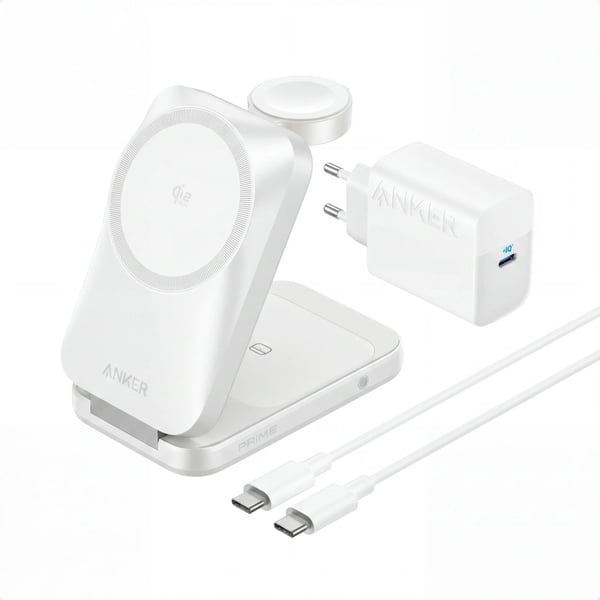 Anker Prime Foldable trådlös laddstation 3-i-1 MagGo Silver