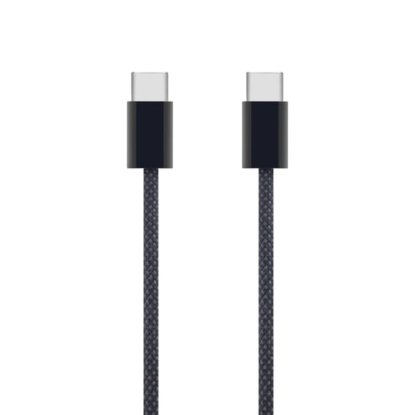 Linocell Flätad USB-C- till USB-C-kabel 60W Svart 2 m