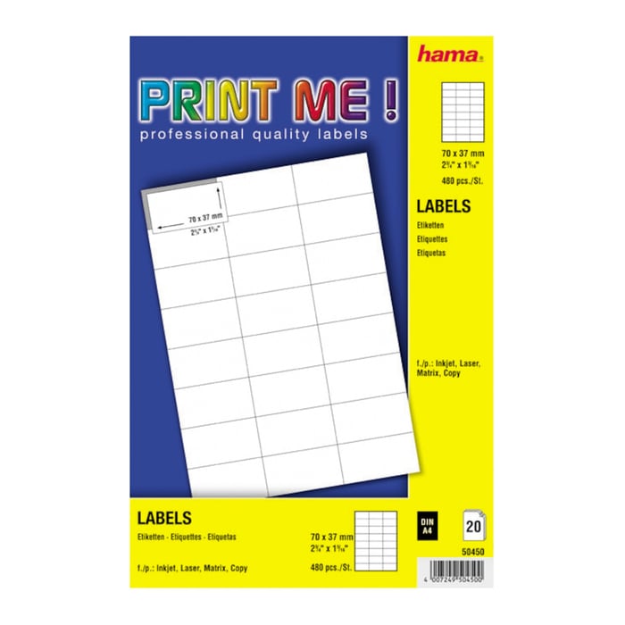 Hama Klisteretiketter | Kontor - Skrivare & tillbehör - Papper - Etiketter | GameStuff