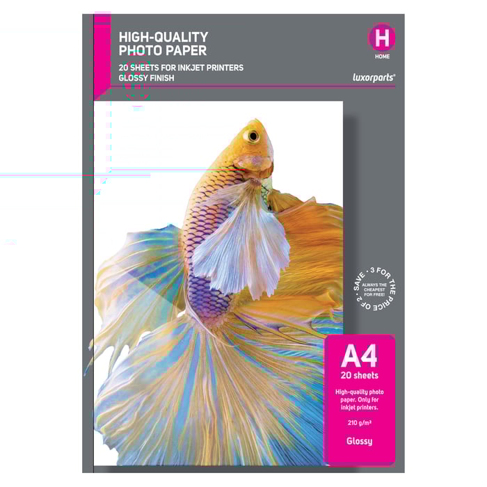 Luxorparts Glossy Fotopapper A4 20-pack | Kontor - Skrivare & tillbehör - Papper - Fotopapper | GameStuff