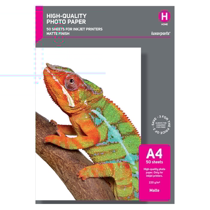 Luxorparts Matte Fotopapper A4 50-pack | Kontor - Skrivare & tillbehör - Papper - Fotopapper | GameStuff